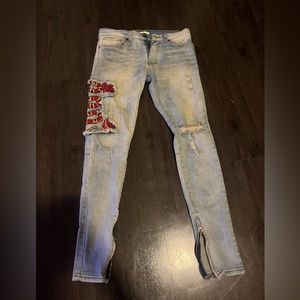 Golden Denim Snake & Roses Jeans | Size 30x34